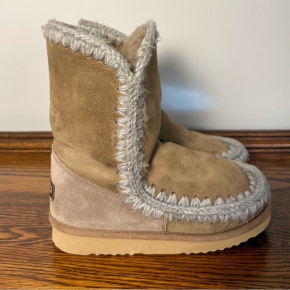 Cozy Boho Mou Eskimo 24 Stitch Detailed Sheepskin Boots Size IT38 - Picture 4 of 10